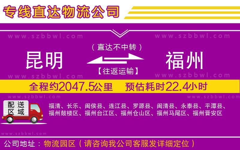 昆明到福州貨運專線