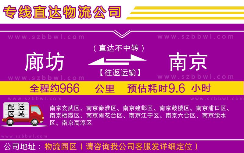 廊坊到南京物流專線