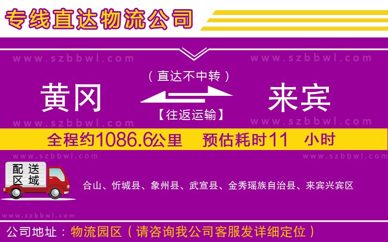 黃岡到來賓物流公司