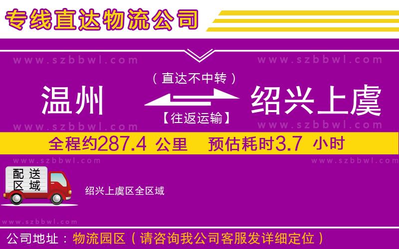 溫州到紹興上虞區(qū)物流公司