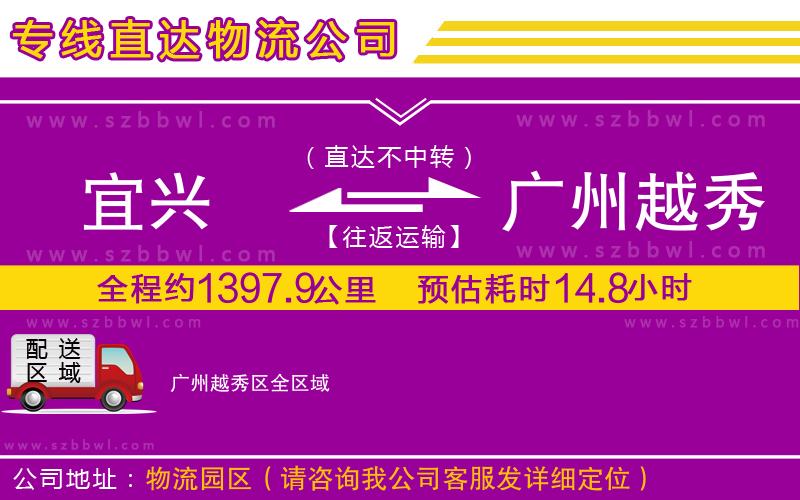 宜興到廣州越秀區(qū)物流專線