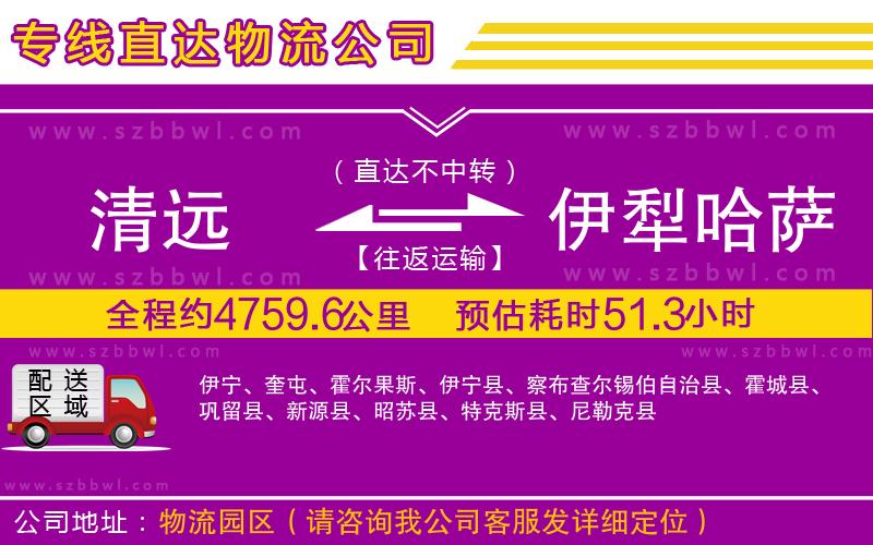清遠到伊犁哈薩克自治州物流公司
