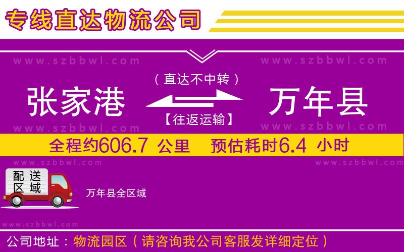 張家港到萬年縣貨運專線