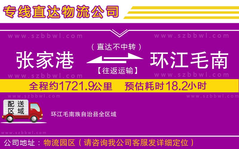 張家港到環(huán)江毛南族自治縣貨運(yùn)專線
