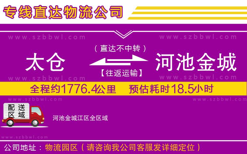 太倉到河池金城江區(qū)貨運(yùn)專線