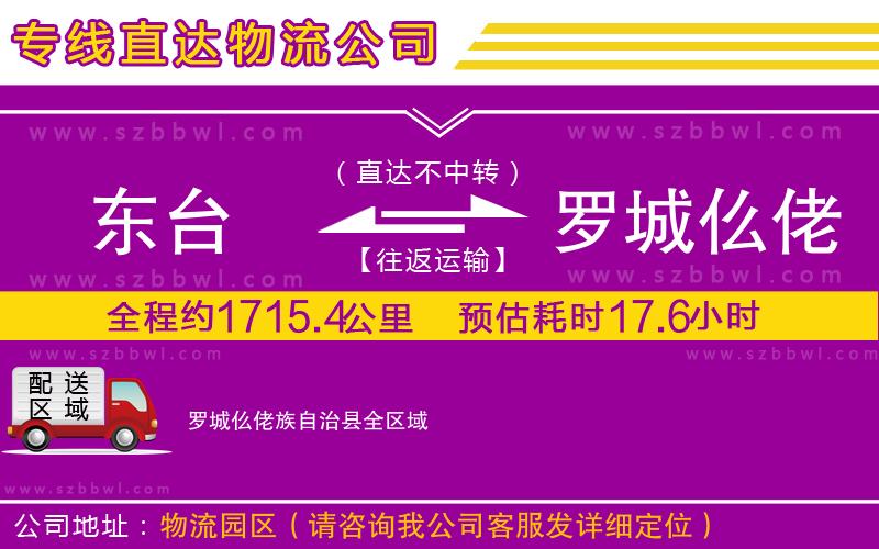 東臺到羅城仫佬族自治縣物流專線