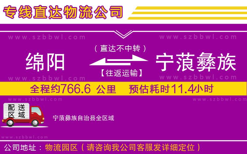 綿陽到寧蒗彝族自治縣物流公司