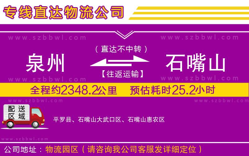 泉州到石嘴山貨運(yùn)專線