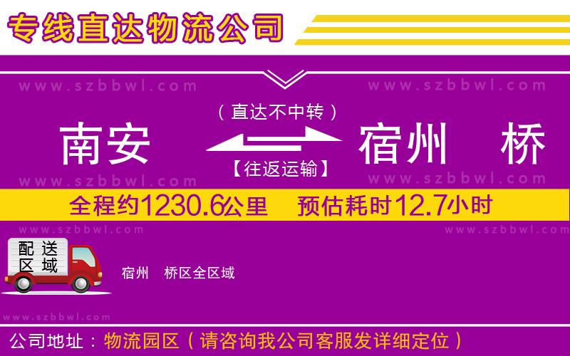 南安到宿州埇橋區(qū)貨運(yùn)專線