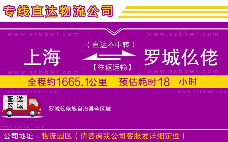 上海到羅城仫佬族自治縣貨運(yùn)專線