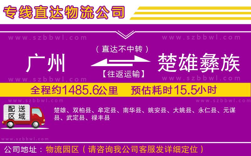 廣州到楚雄彝族自治州貨運專線