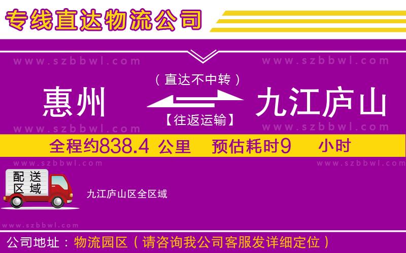 惠州到九江廬山區(qū)貨運專線