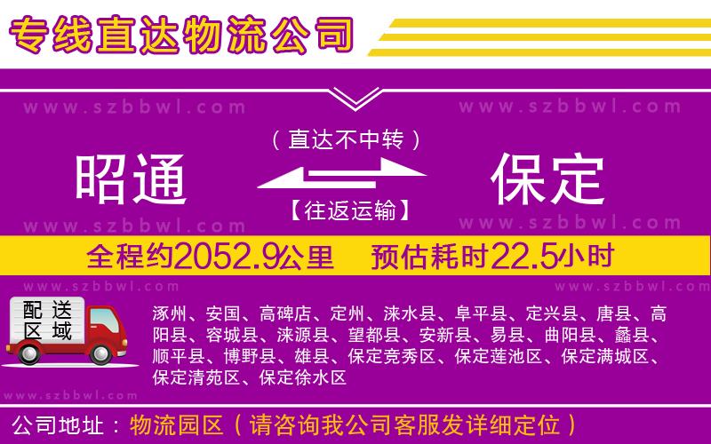 昭通到保定物流專線