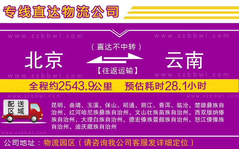 北京到云南貨運專線