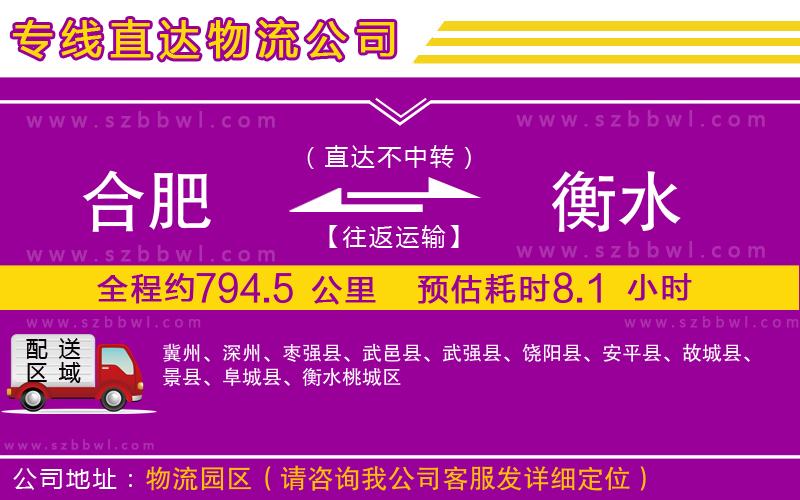 合肥到衡水貨運(yùn)專線