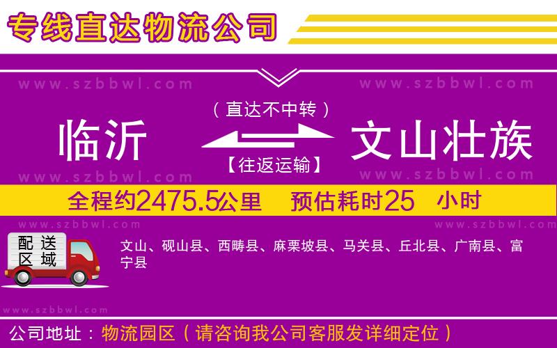 臨沂到文山壯族苗族自治州貨運專線