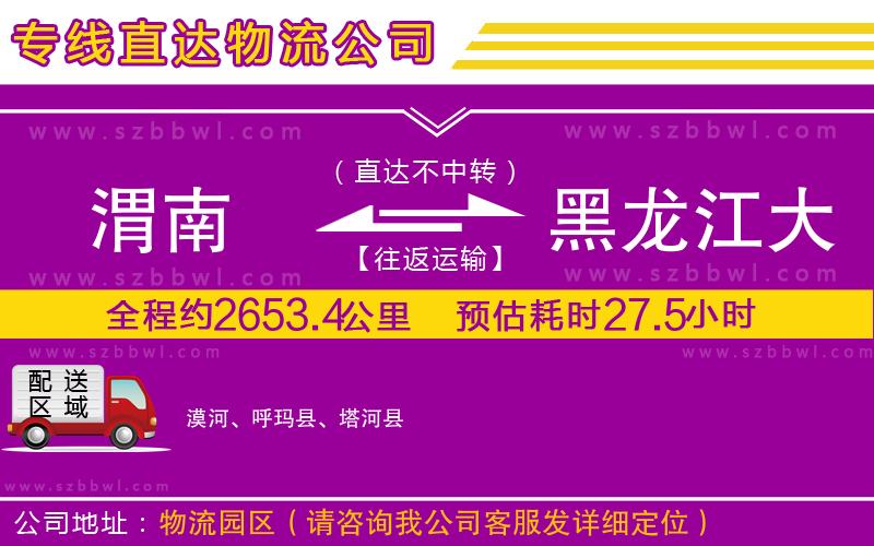 渭南到黑龍江大興安嶺地區(qū)物流公司