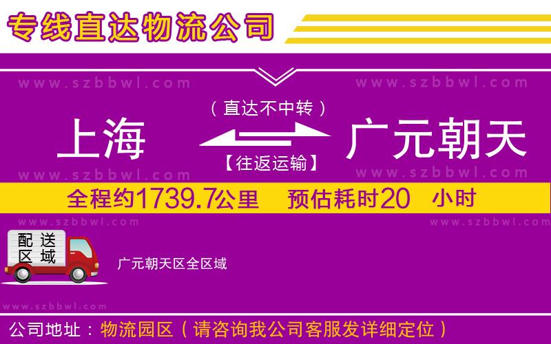 上海到廣元朝天區(qū)貨運專線