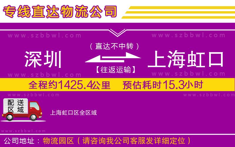 深圳到上海虹口區(qū)貨運專線