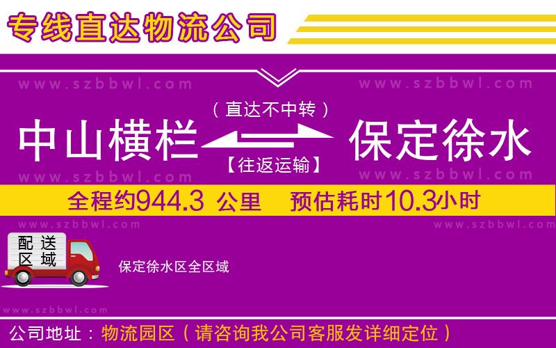 中山橫欄到保定徐水區(qū)物流專線