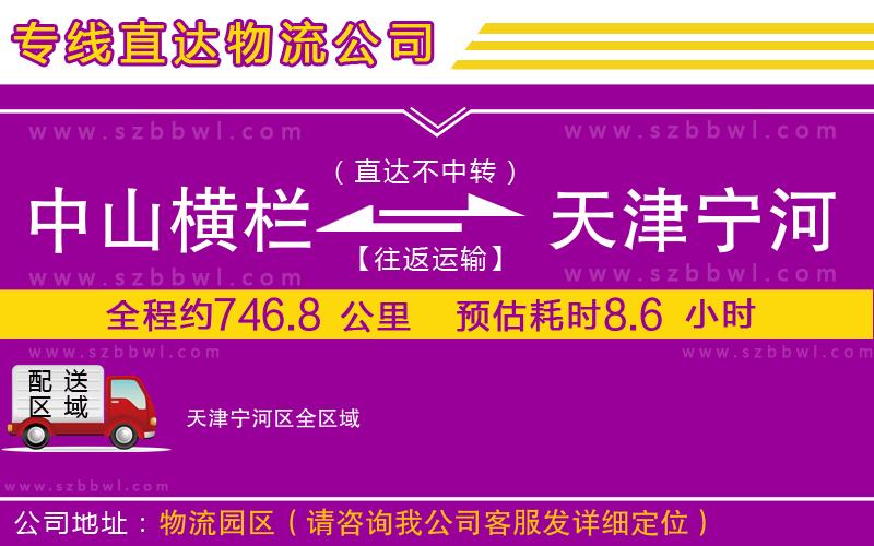 中山橫欄到天津?qū)幒訁^(qū)物流專線