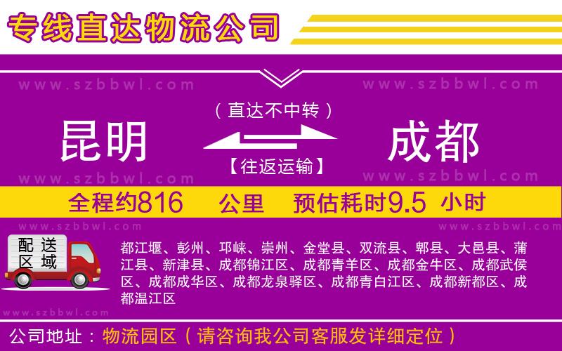 昆明到成都物流專線