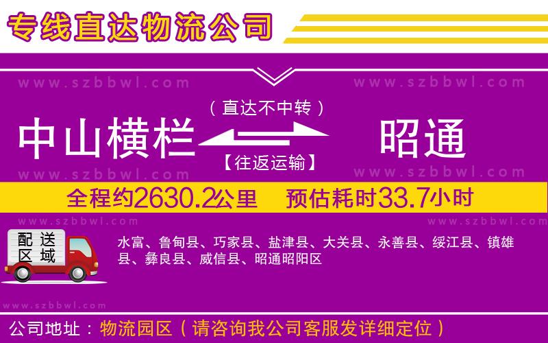 中山橫欄到昭通物流專線