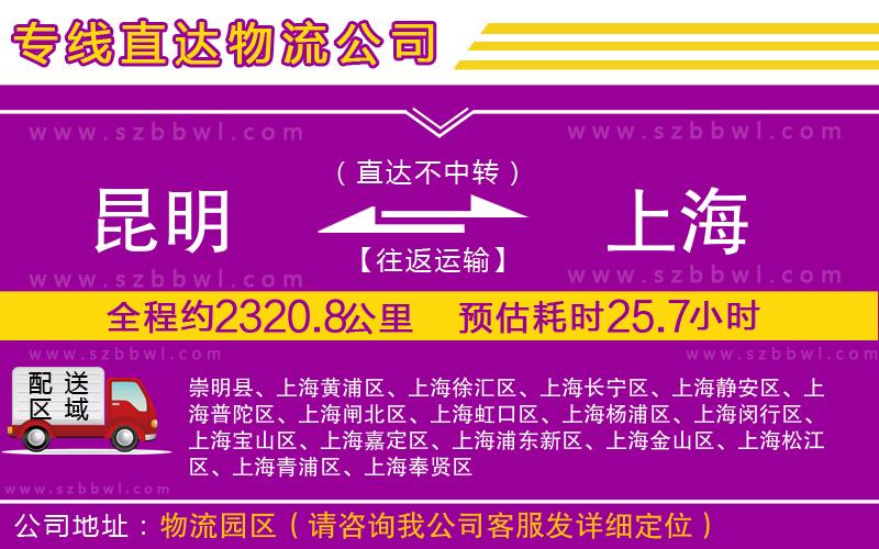 昆明到上海物流專線