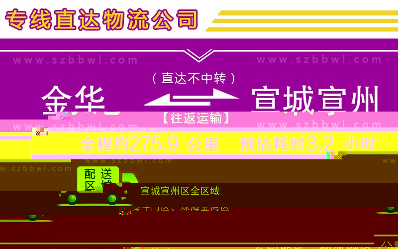金華到宣城宣州區(qū)貨運(yùn)專線