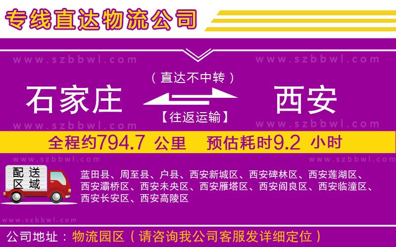 石家莊到西安物流專線