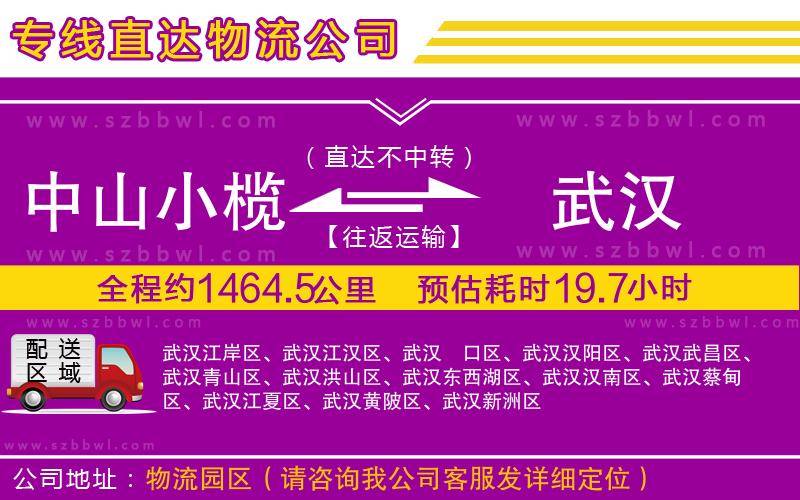 中山小欖到武漢物流專線