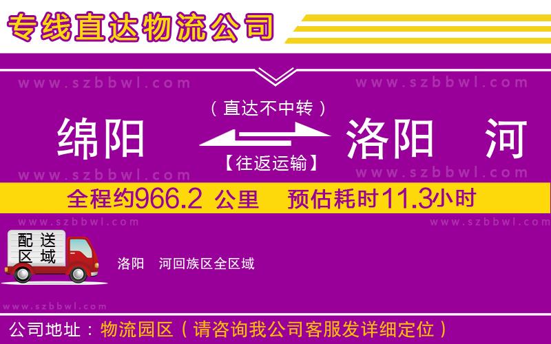 綿陽(yáng)到洛陽(yáng)瀍河回族區(qū)貨運(yùn)專線