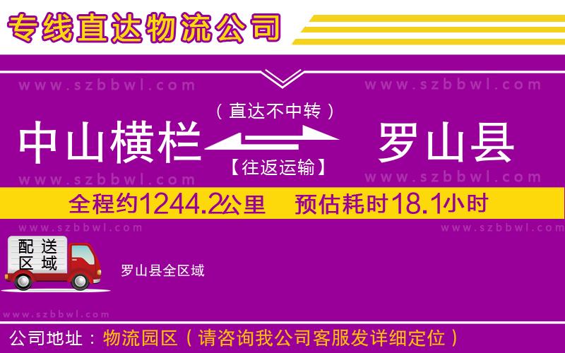 中山橫欄到羅山縣物流專線