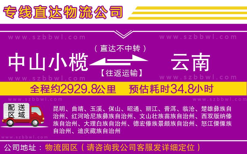 中山小欖到云南物流專線