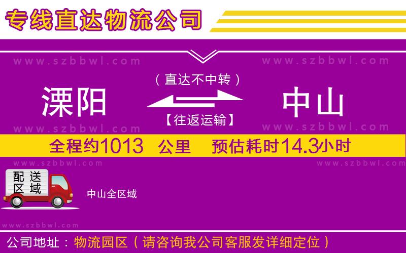 溧陽到中山貨運專線