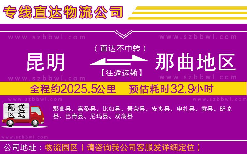 昆明到那曲地區(qū)物流專線