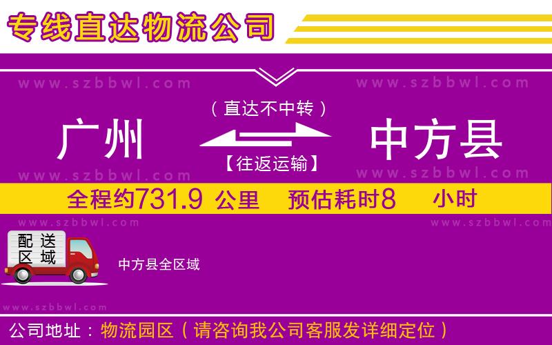 廣州到中方縣物流專線