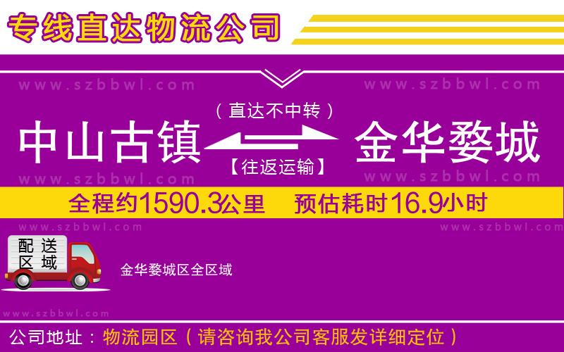 中山古鎮(zhèn)到金華婺城區(qū)物流專線