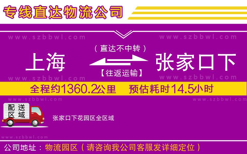 上海到張家口下花園區(qū)物流專線