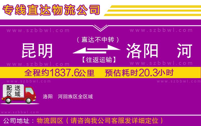 昆明到洛陽瀍河回族區(qū)物流專線