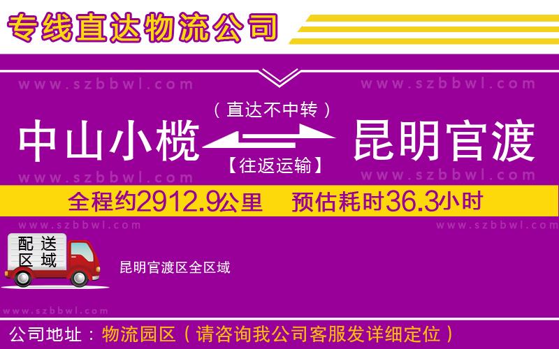 中山小欖到昆明官渡區(qū)物流專線