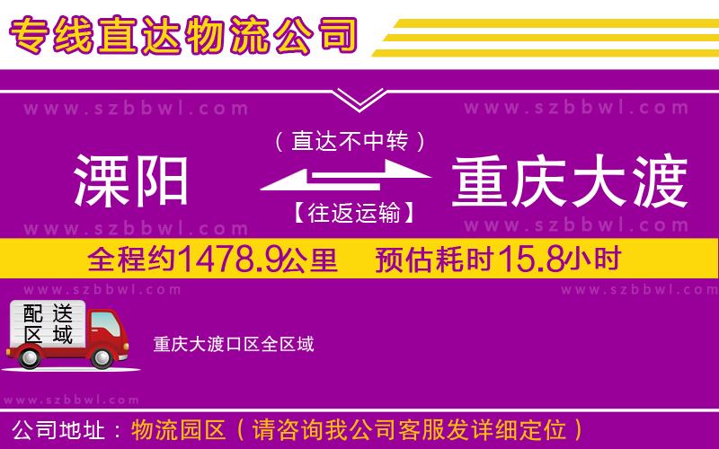 溧陽(yáng)到重慶大渡口區(qū)貨運(yùn)專線