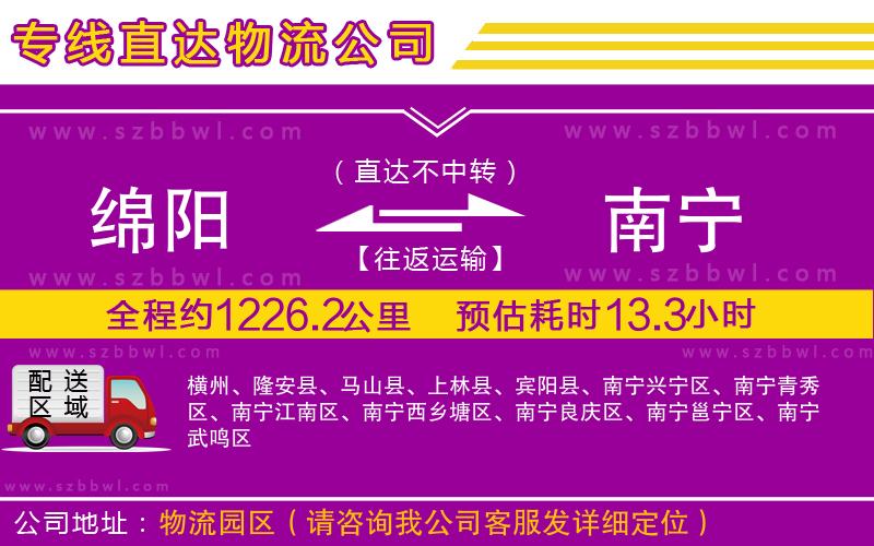 綿陽到南寧貨運(yùn)專線