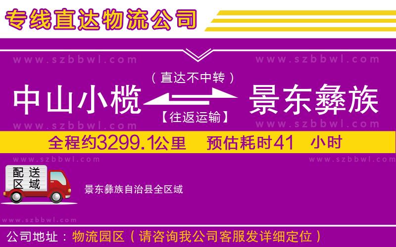 中山小欖到景東彝族自治縣物流專線