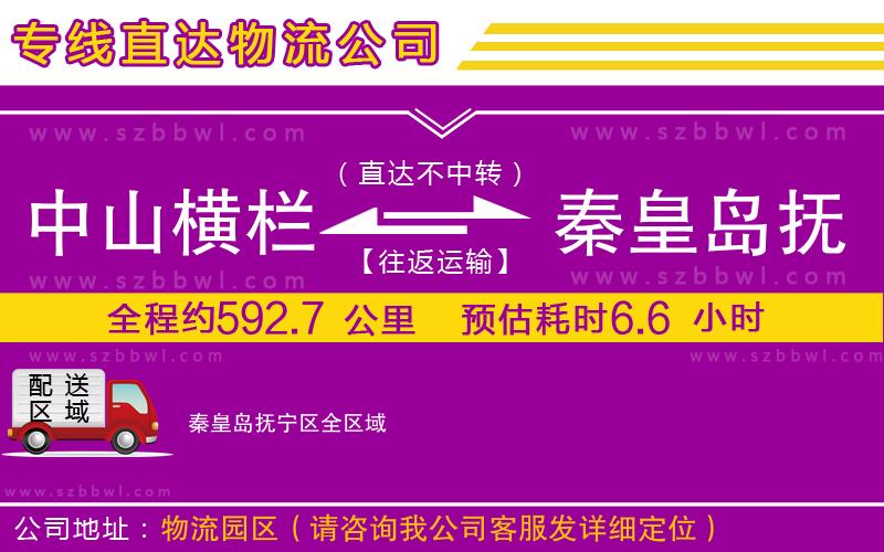 中山橫欄到秦皇島撫寧區(qū)物流專線